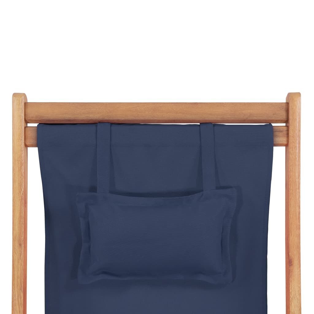 vidaXL Strandstoel inklapbaar stof en houten frame blauw