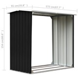 vidaXL Haardhoutschuur 172x91x154 cm gegalvaniseerd staal antraciet