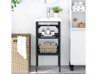 vidaXL Wastafelframe 40x38x83 cm ijzer zwart