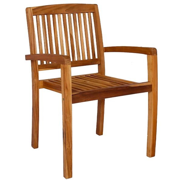 vidaXL Tuinstoelen stapelbaar 2 st massief teakhout