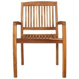 vidaXL Tuinstoelen stapelbaar 2 st massief teakhout