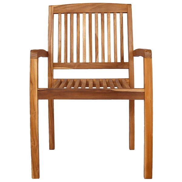 vidaXL Tuinstoelen stapelbaar 2 st massief teakhout