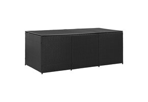 VidaXL Tuinbox 180x90x70 cm Poly Rattan Zwart - 35% Korting