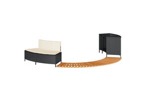 vidaXL Hottub-ombouw Poly Rattan & Acaciahout Zwart - 35% Korting