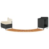 vidaXL Hottub-ombouw poly rattan en massief acaciahout zwart