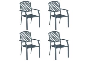 VidaXL Tuinstoelen 4 stuks Antraciet Staal - 55% Korting
