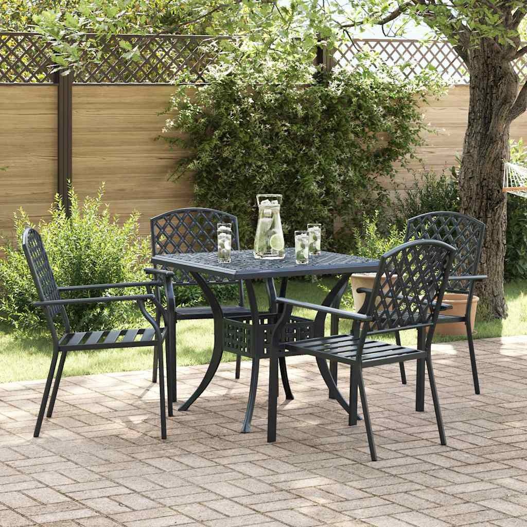 vidaXL Tuinstoel 4 st Antraciet Staal