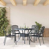 vidaXL Tuinstoel 4 st Antraciet Staal
