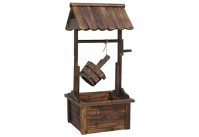 Wensfontein met pomp 57x50x112 cm Massief Vurenhout - 59% Korting