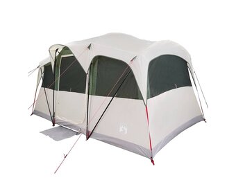 vidaXL Gezinstent 435 x 255 x 216 cm Polyester en staal Wit en Groen