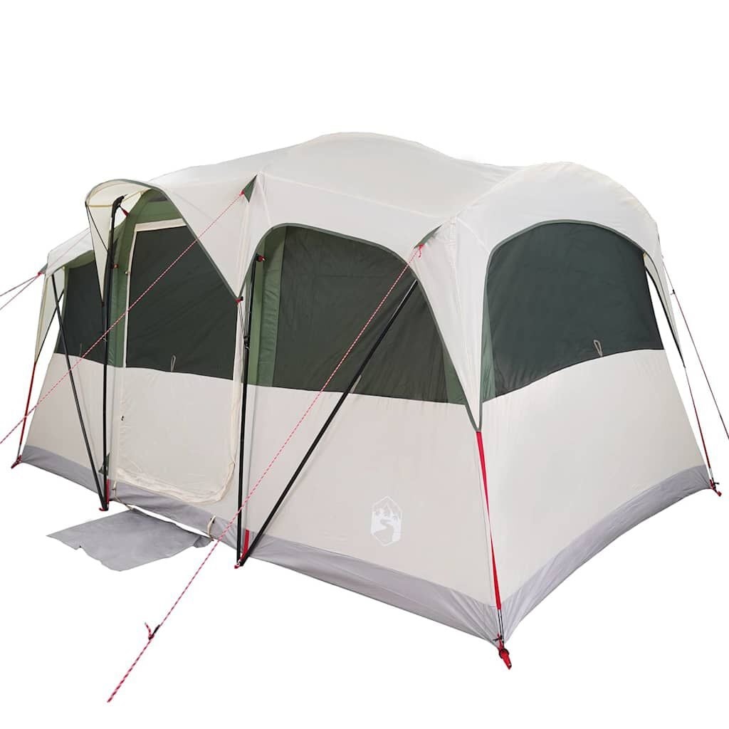 vidaXL Gezinstent 435 x 255 x 216 cm Polyester en staal Wit en Groen