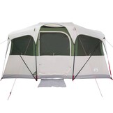 vidaXL Gezinstent 435 x 255 x 216 cm Polyester en staal Wit en Groen