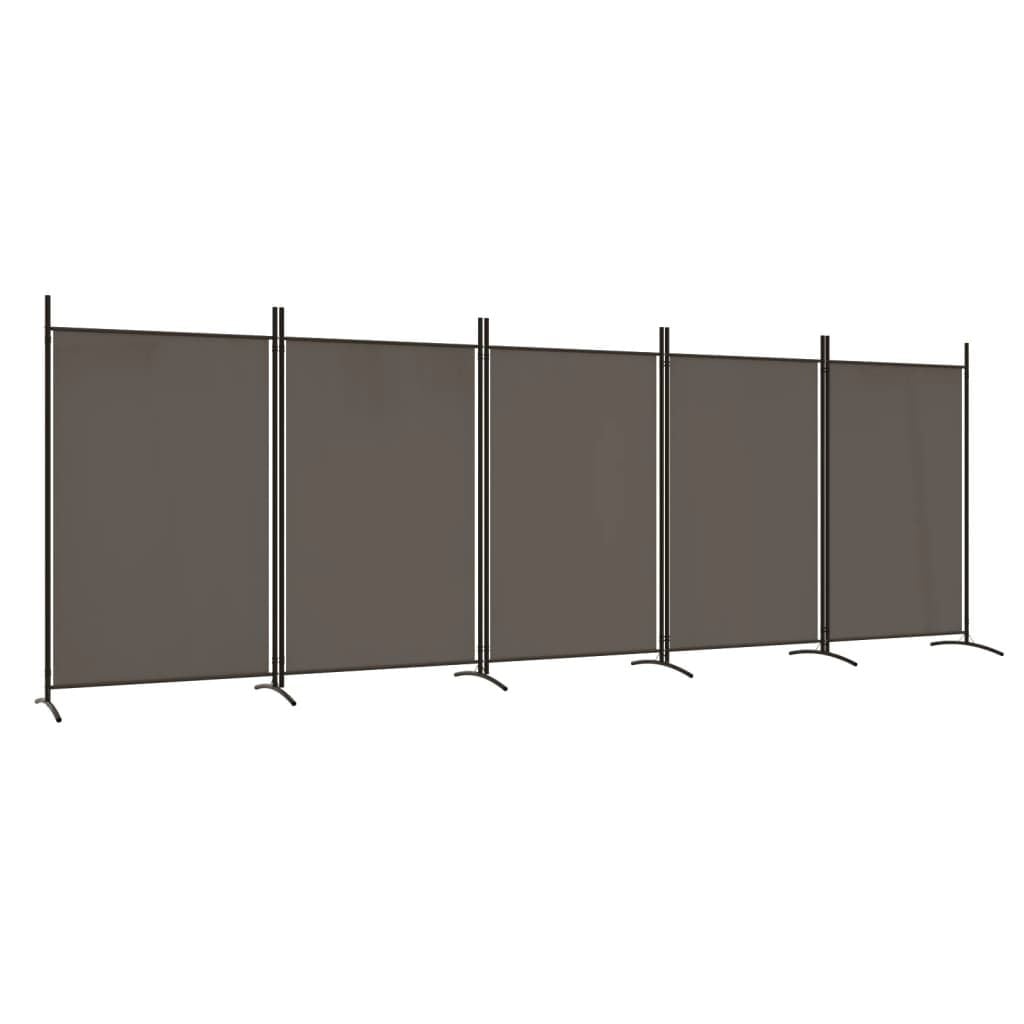 vidaXL Kamerscherm 5 Panel Stoffen Verdeler Antraciet - 53% Korting
