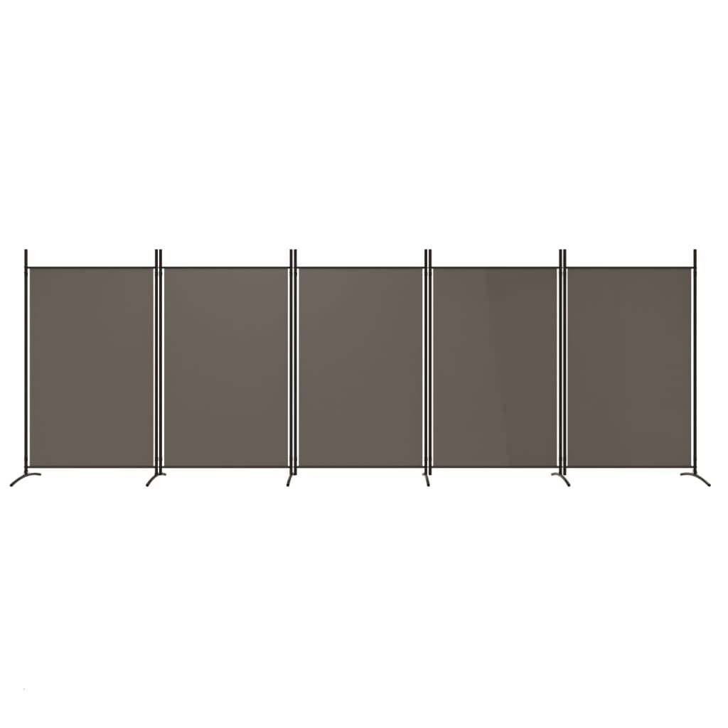 vidaXL Kamerscherm 5 Panel Stoffen Verdeler Antraciet - 53% Korting