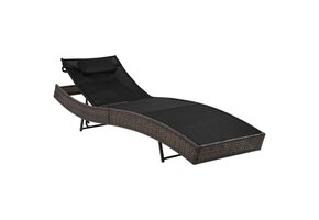 Bruin Ligbed Poly Rattan met Kussen - 35% Korting