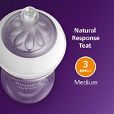 Philips Avent Natural Response Baby Bottle - 3 x 260ml Baby Milk Bottle for Newborns and Up, BPA Free, 1+ Months (Model SCY903/03) - Maat 1 count (Pack of 3)