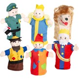 roba Kasperlefiguren van stof, handpoppenset 6-voudig, kinderpoppen voor poppentheater en rollenspel