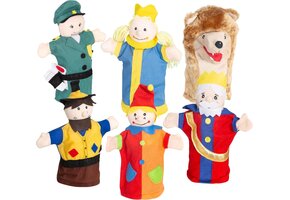 Kasperlepoppen set 6-delig van stof, 33% korting