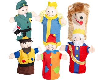 roba Kasperlefiguren van stof, handpoppenset 6-voudig, kinderpoppen voor poppentheater en rollenspel