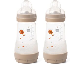 MAM Easy Start Anti-Koliek Babyflessen 260 ml - 2 stuks - Grijs