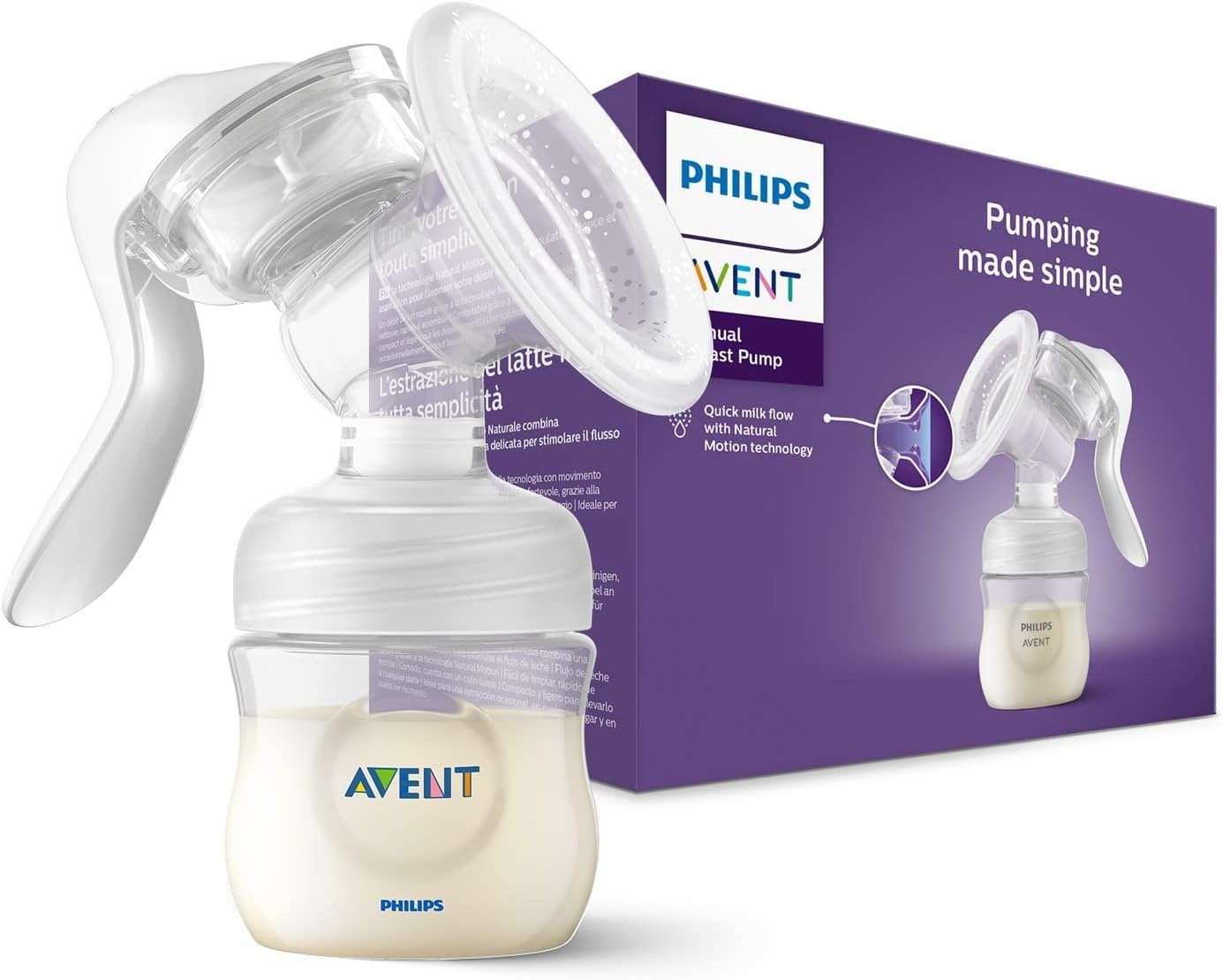 PHILIPS Avent handkolf - BPA-vrije handmatige borstkolf met Natural Motion-technologie (model SCF430/01)