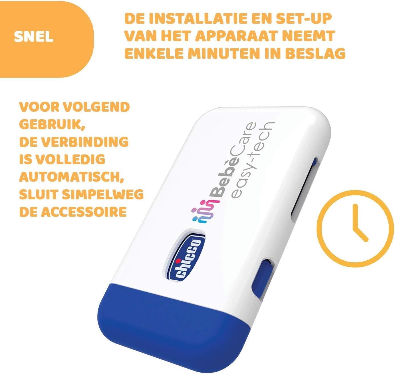 Chicco - Universeel Waarschuwingssysteem - Bevestiging op Autostoeltje - Anti-Verlatingssysteem - Bluetooth - 3 Alarmniveaus