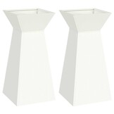 vidaXL Pilaar Plantenbak 2 st Wit 35 x 35 x 73 cm Koudgewalst staal