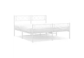 Wit Metalen Bedframe met Hoofd- en Voeteneinde 120x200 cm - 34% Korting