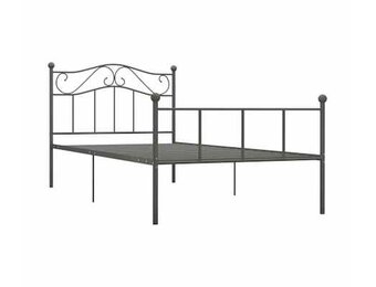 vidaXL Bedframe metaal grijs 100x200 cm