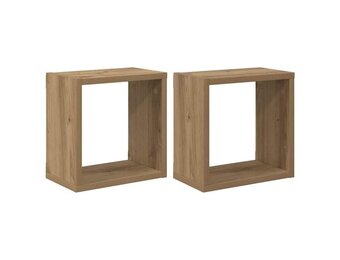 vidaXL Wandschappen 2 st Artisan Eiken Bewerkt hout
