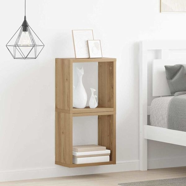vidaXL Wandschappen 2 st Artisan Eiken Bewerkt hout