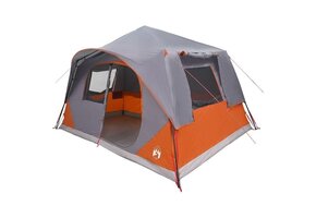 VidaXL Tent 8-persoons Grijs/Oranje - Polyester/Staal (60% Korting)
