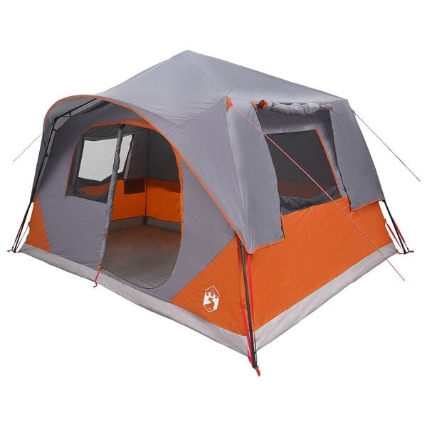 vidaXL Directe Tent 8-persoons Grijs en Oranje Polyester en staal