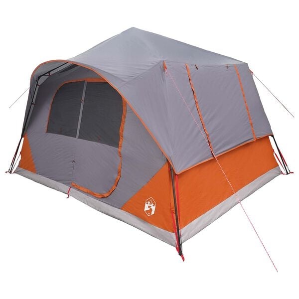 vidaXL Directe Tent 8-persoons Grijs en Oranje Polyester en staal