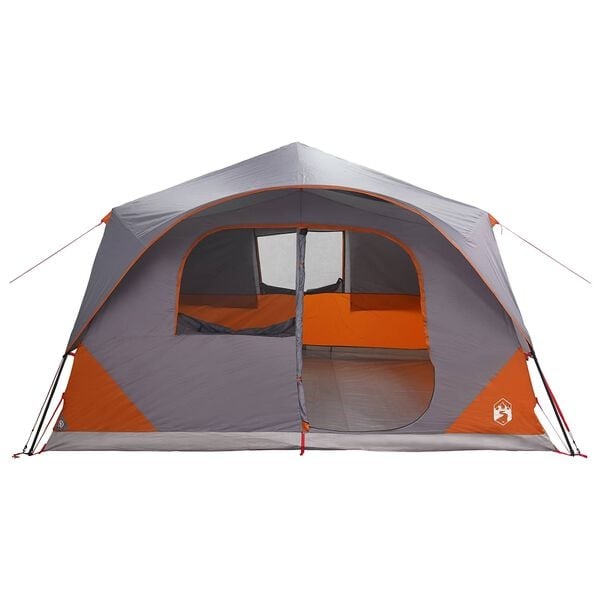 vidaXL Directe Tent 8-persoons Grijs en Oranje Polyester en staal