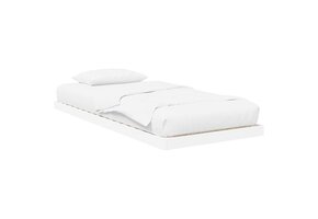 vidaXL Wit Vloer Bedframe 100 x 200 cm - Bewerkt Hout (34% Korting)