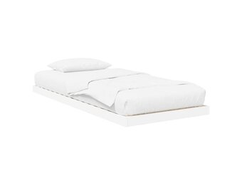 vidaXL Vloer bedframe Wit 100 x 200 cm Bewerkt hout