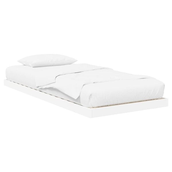 vidaXL Vloer bedframe Wit 100 x 200 cm Bewerkt hout