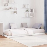 vidaXL Vloer bedframe Wit 100 x 200 cm Bewerkt hout