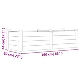 vidaXL Plantenbak verhoogd 160x60x44 cm massief acaciahout
