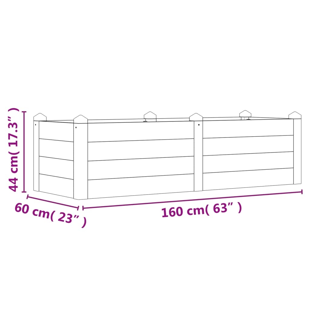vidaXL Plantenbak verhoogd 160x60x44 cm massief acaciahout