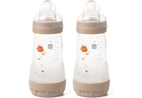 Anti-Koliek Babyflessen 260 ml (2 stuks) - Grijs - Vanaf 2 Maanden - 33% Korting