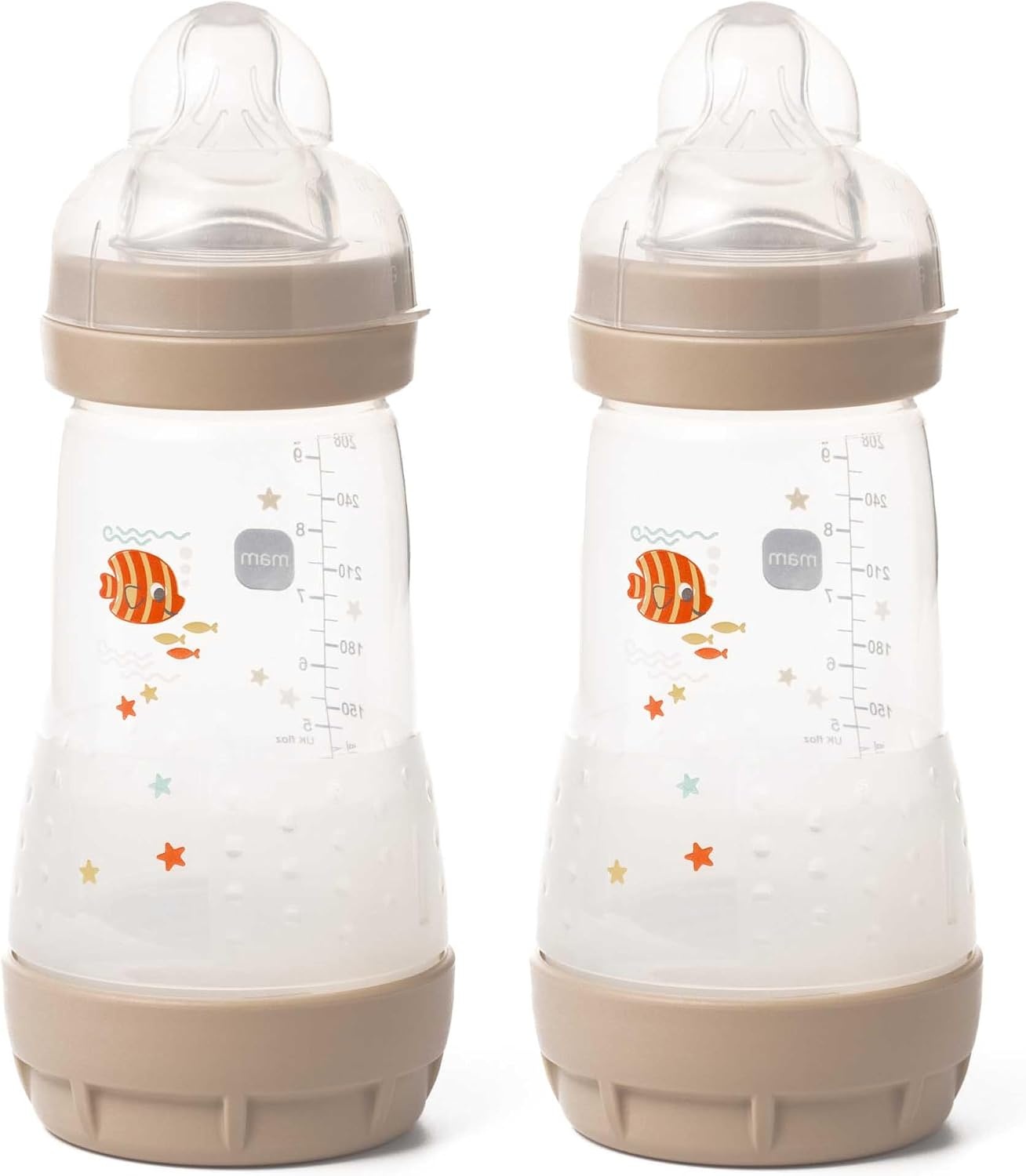 MAM Easy Start Anti-Koliek Babyflessen 260 ml - 2 stuks - Grijs
