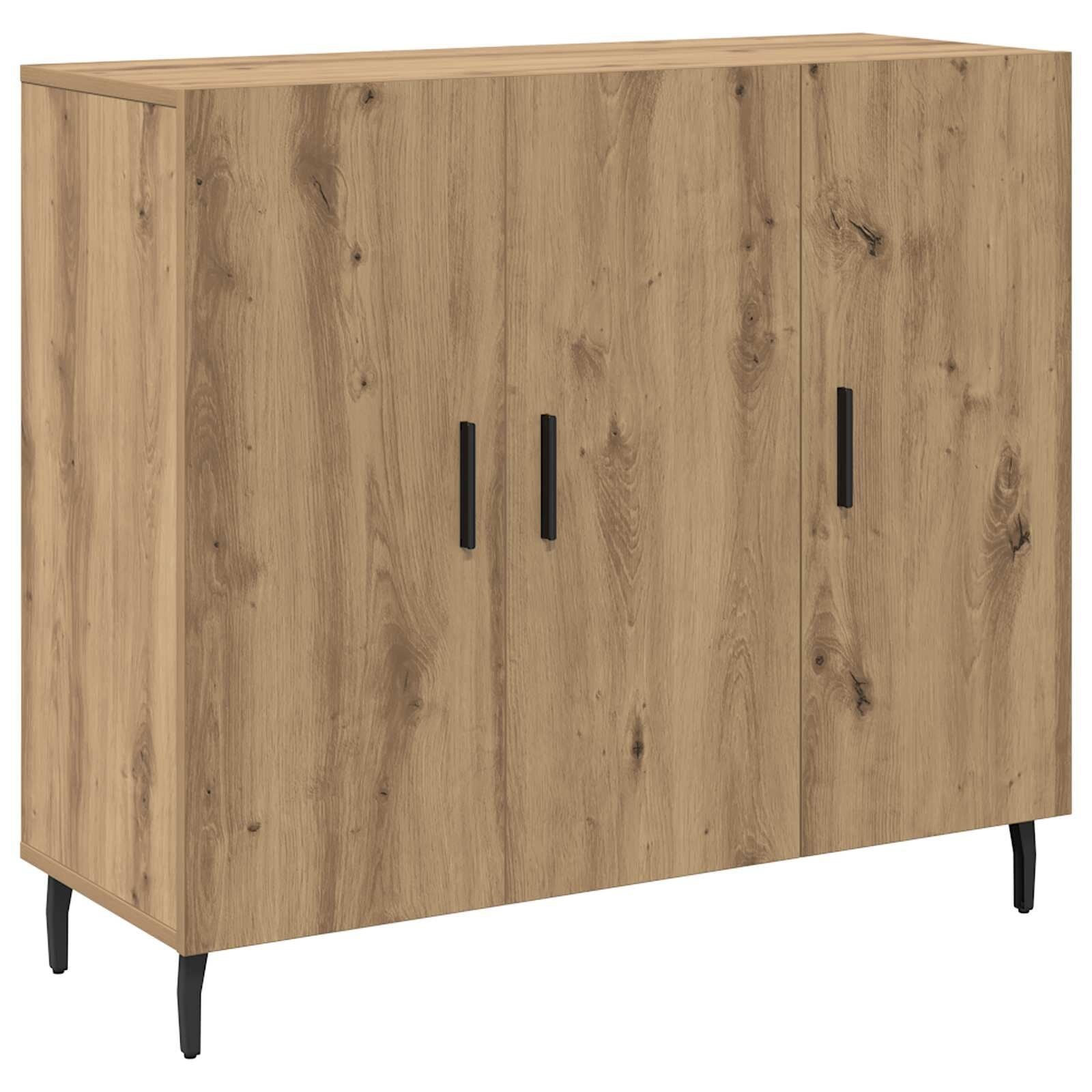 vidaXL Dressoir Artisan Eiken 90 x 34 x 80 cm Bewerkt hout