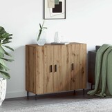 vidaXL Dressoir Artisan Eiken 90 x 34 x 80 cm Bewerkt hout