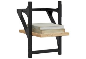 vidaXL Wandschappen met stangen 2 stuks 20x25x30 cm Sonoma Eikenkleurig - 51% korting