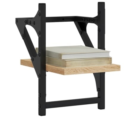 vidaXL Wandschappen met stangen 2 stuks 20x25x30 cm Sonoma Eikenkleurig - 51% korting