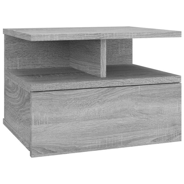 Zwevend Nachtkastje 40x31x27 cm Grijs Sonoma Eiken Bewerkt Hout - 57% Korting