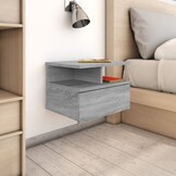 Zwevend Nachtkastje 40x31x27 cm Grijs Sonoma Eiken Bewerkt Hout - 57% Korting