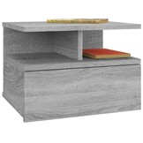 Zwevend Nachtkastje 40x31x27 cm Grijs Sonoma Eiken Bewerkt Hout - 57% Korting